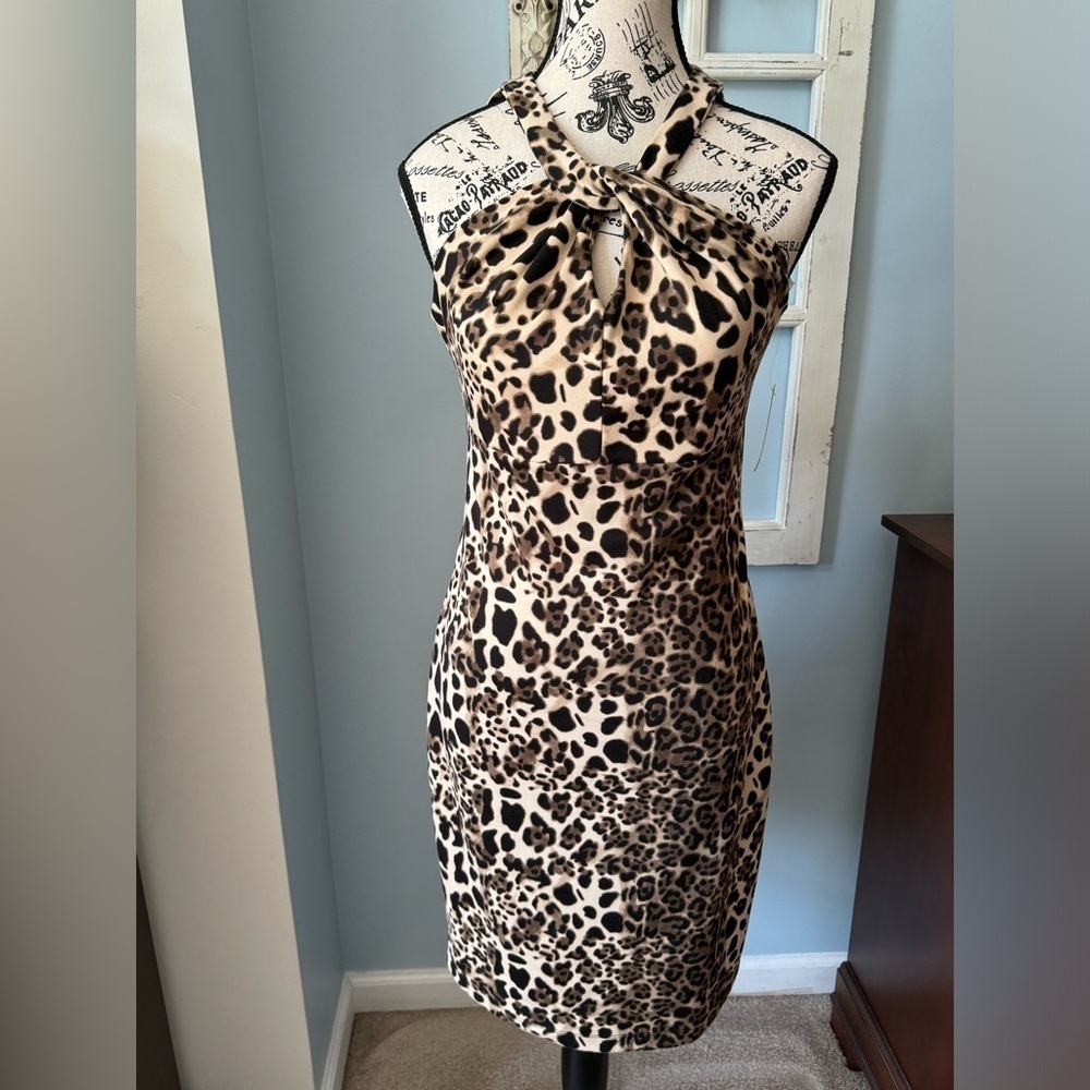 Allen B. Schwartz Women’s Leopard Animal Print Dress Sz Med NWT